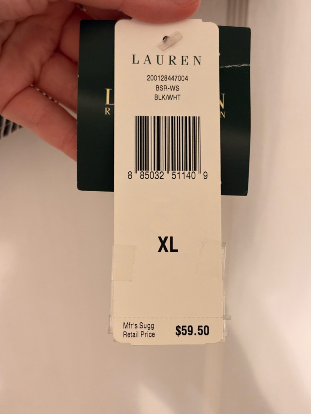 Lauren Ralph Lauren Black and White Striped Button-Up Dress Shirt - Picture 4 of 7